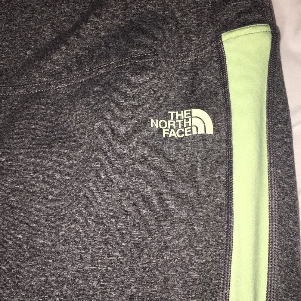 Gray and Lime North Face Leggings